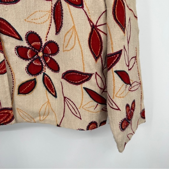 Coldwater Creek Floral Embroidered Collared Long Sleeves Buttondown Jacket - Picture 8 of 10